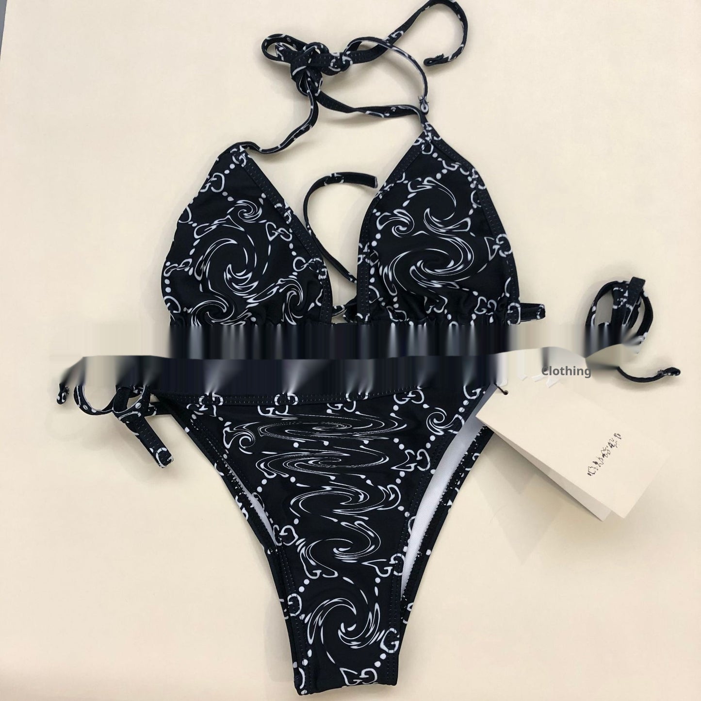 Lace-up Bikini One-piece Swimsuit With A Backless Design