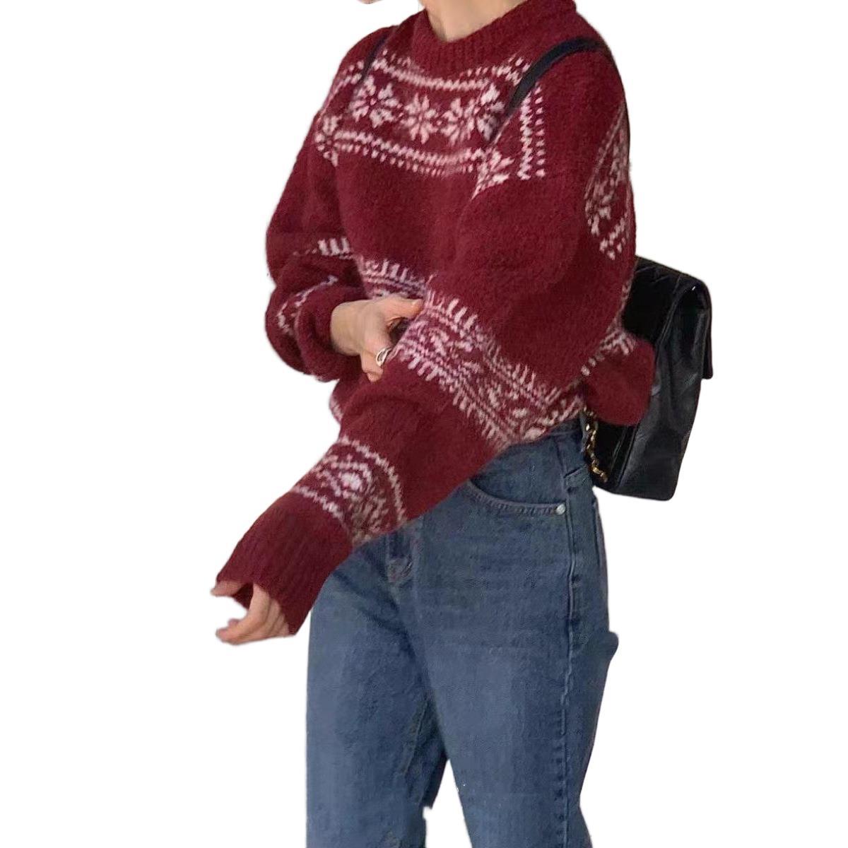 New Vintage Ethnic-style Sweater For Womenloose-fitting And Versatile For Fall And Winter