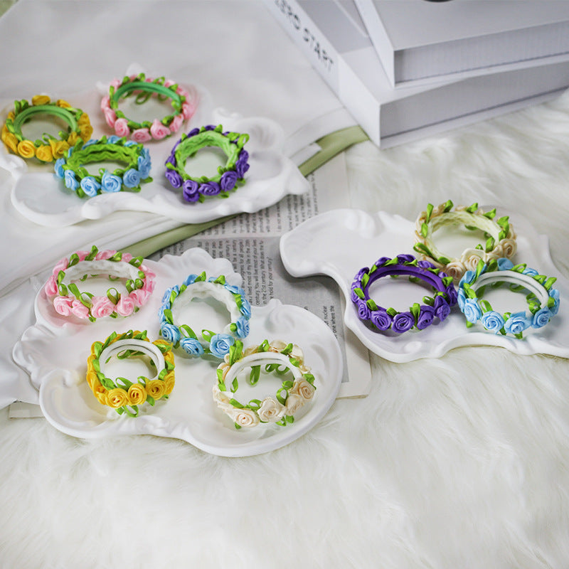 Floral Towel Hair Ring For Women