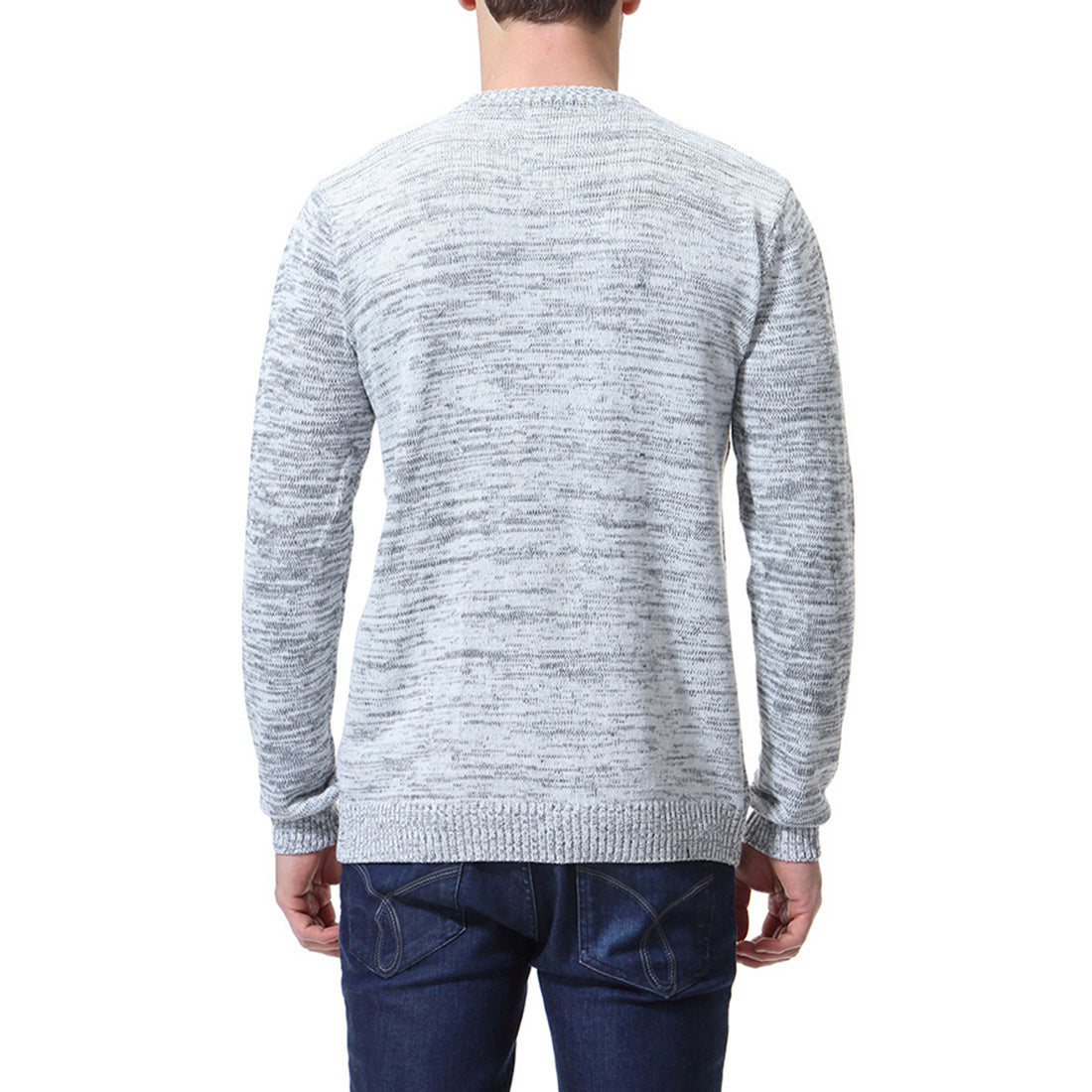 Slim-fit Solid Color Sweater Bottoming Shirt Crew Neck Knitted