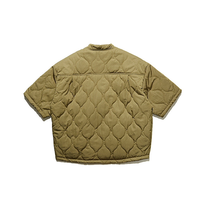 Gourd Quilted Collarless Cotton Retro