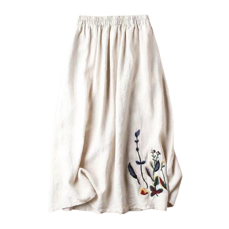 Summer Retro Women's Cotton And Linen Skirt