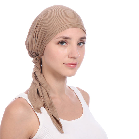 Folded curved solid color toe two tails drawn cotton cap