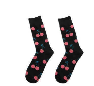 Men's and women's high-length flower long socks