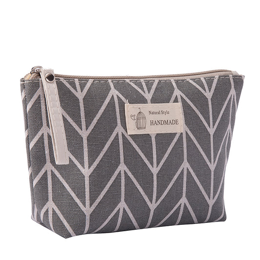 Dot fabric cosmetic bag