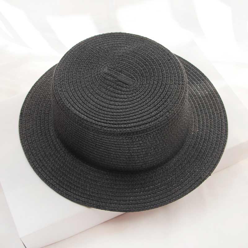 Flat Top Hat Foldable Simple Beach Korean Version Casual Travel Straw