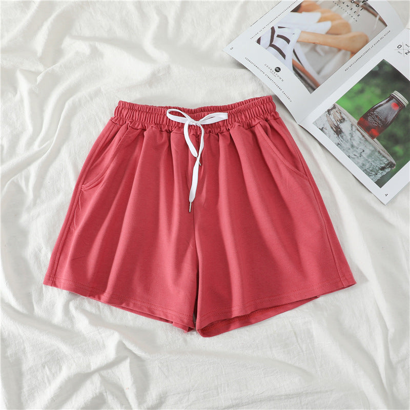 Højtaljede vide ben slankende sportsshorts