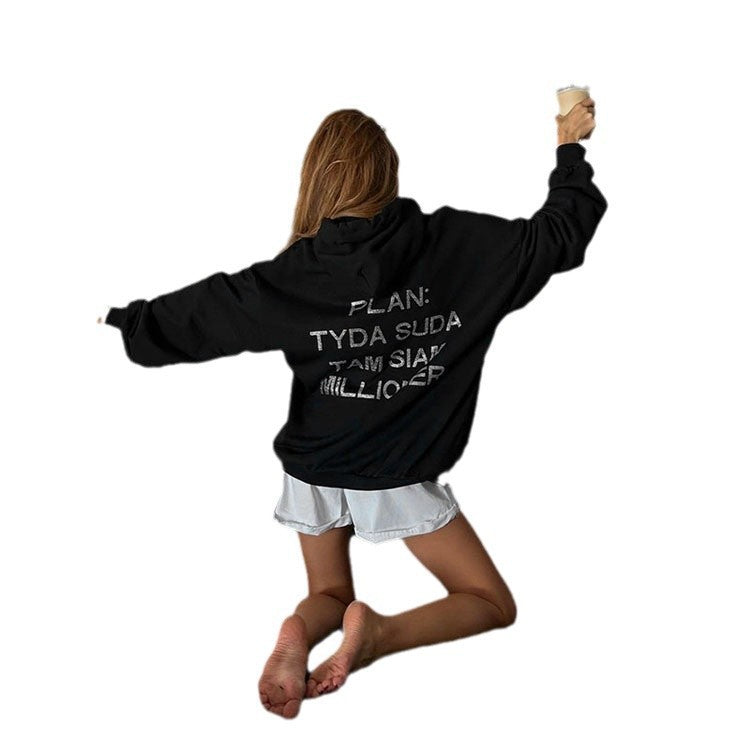 Women's Hooded Street-style Loose-fit Hoodie Jacket