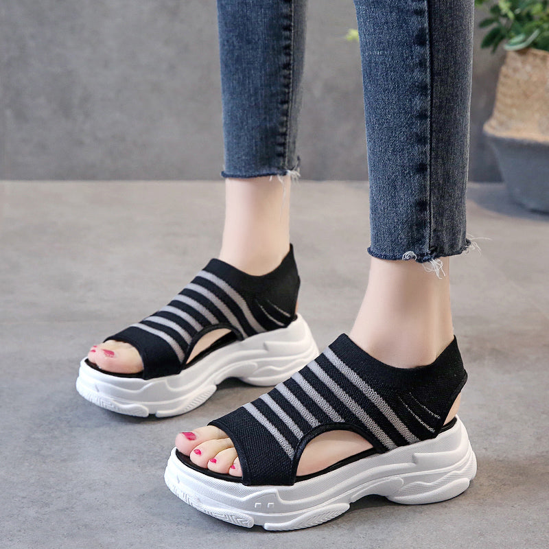 Flying woven stretch sports sandals