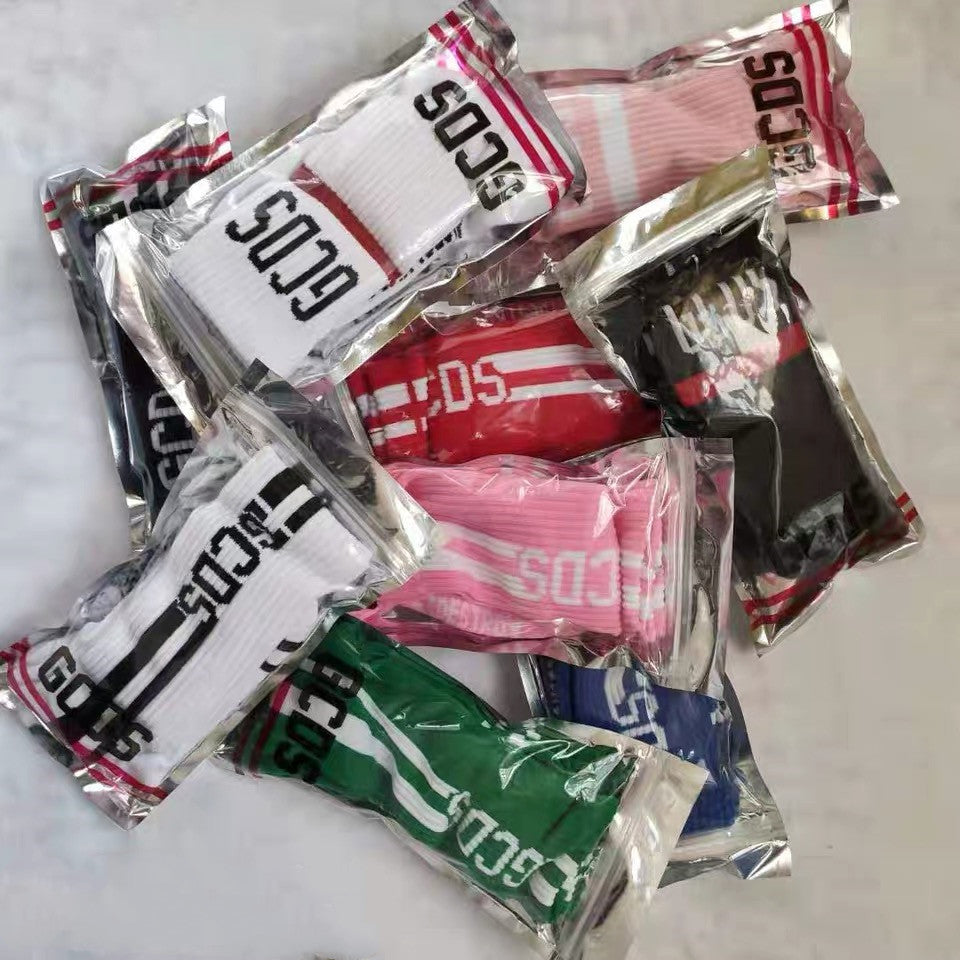 Pure cotton high-top letter socks