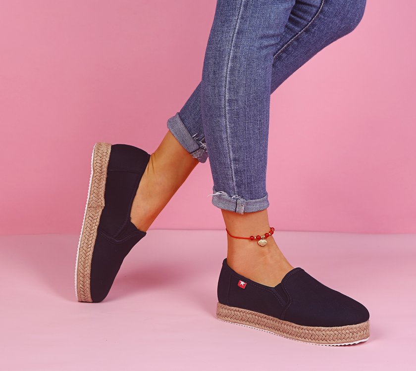 Flade top-rund hoved-gummi-lav mund-slip-on-sko