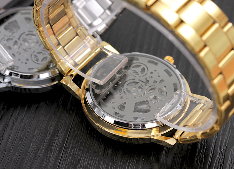 Hollow quartz watch men's non-mechanical watch