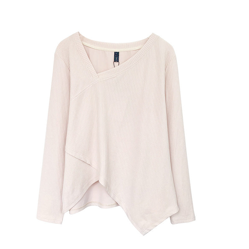 Women's Age-reducing Fashion Irregular Pit Knitted Bottoming Shirt