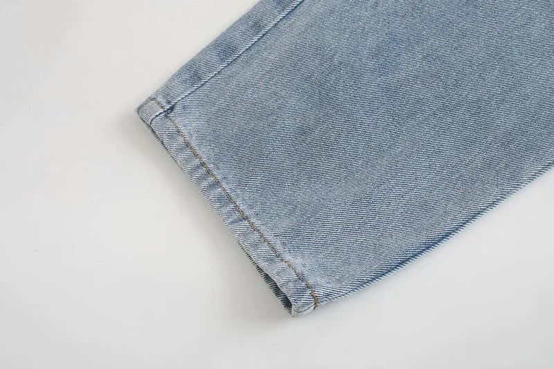 Female angel print loose and thin high waist all-match denim harem pants