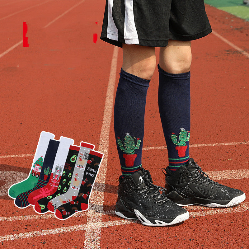 Autumn and winter new men's and women's calf sports socks