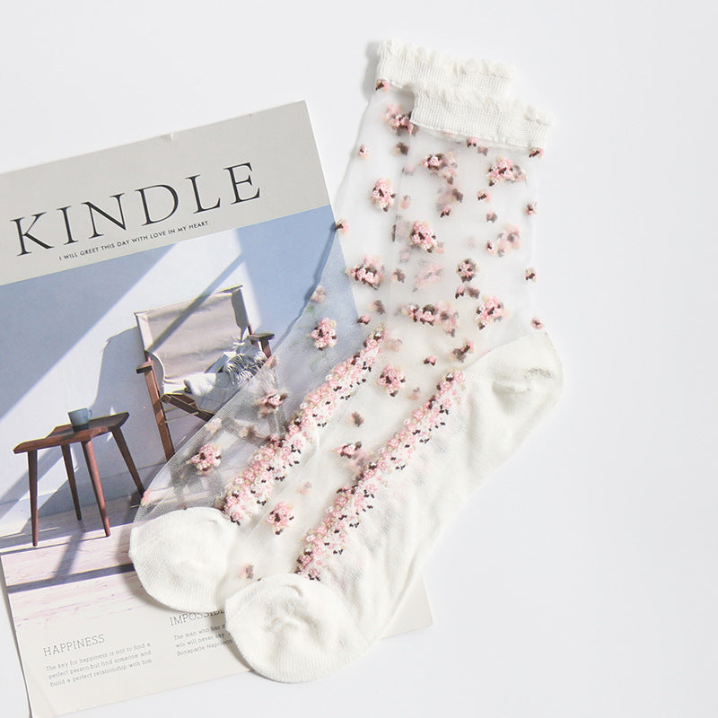Jacquard crystal socks