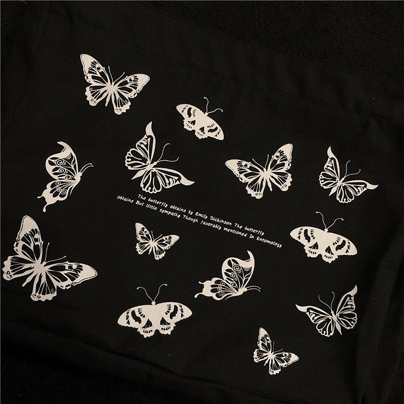 Butterfly canvas bag shoulder messenger