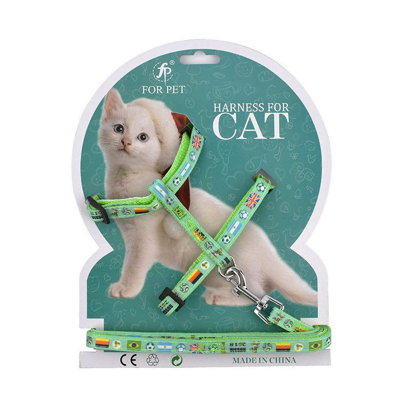 Cartoon print pet racer back and chest strap
