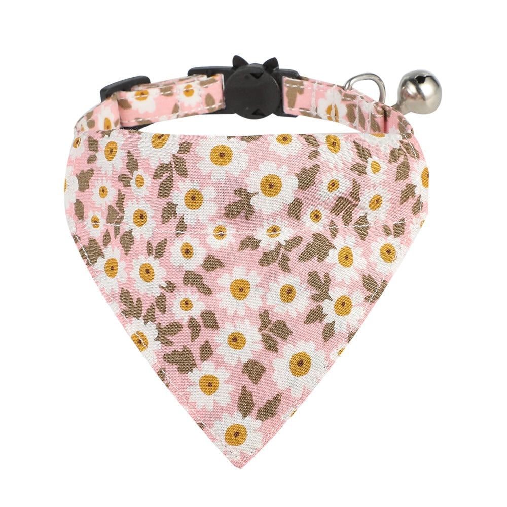 Cotton Small Floral Cat Collar Pet Bow