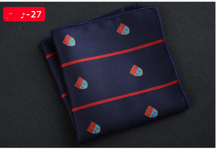 Men's Textured Retro Embroidery Jacquard Square Scarf