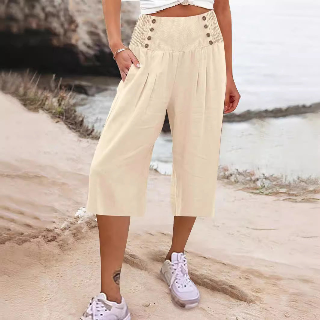 Loose Casual Cropped Pants