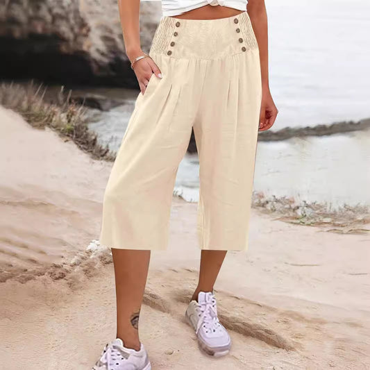 Loose Casual Cropped Pants