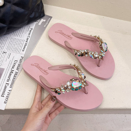 Sommer, nye boheme-stil, flade, skridsikre klipklapper til kvinder, strandsandaler
