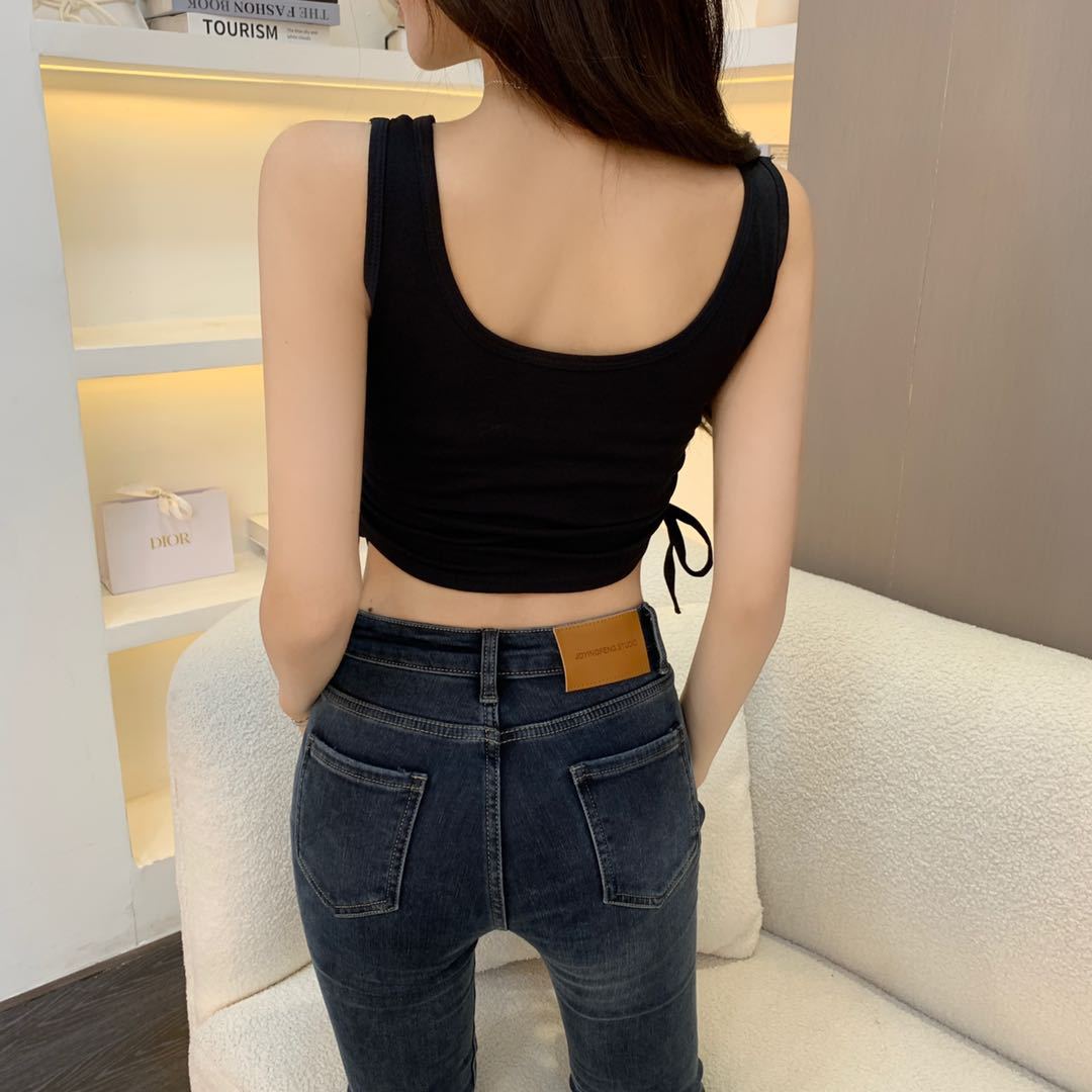 Cotton Versatile Anti Glare Sleeveless Thin Summer Fitted Vest For Women