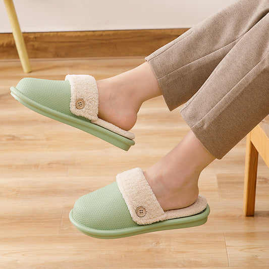 Home non-slip thick warm and comfortable EVA waterproof cotton slippers for men