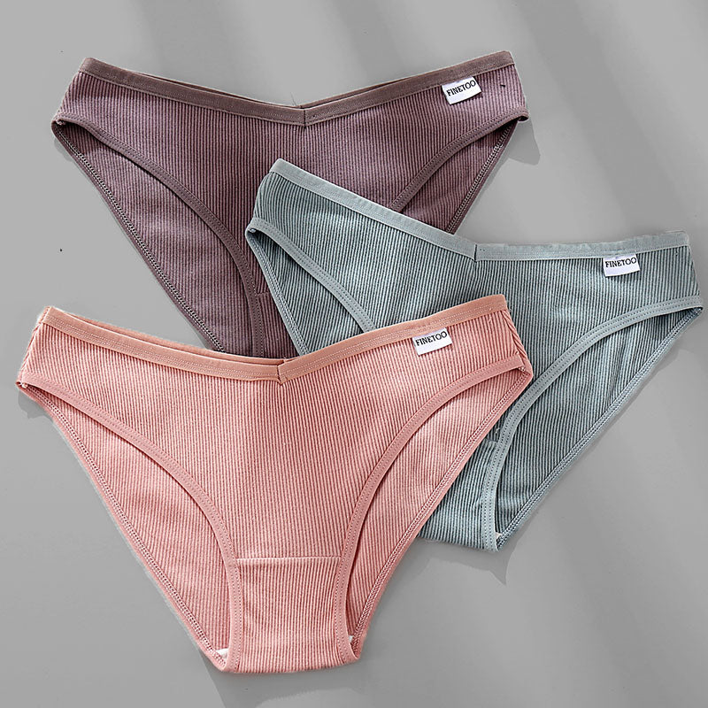 Cotton Panties Female Underwear Sexy Women Briefs  3PCS M-4XL