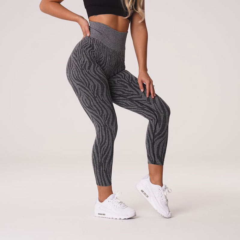 Outdoor Sports Zebra Print Nylon Yoga Pants