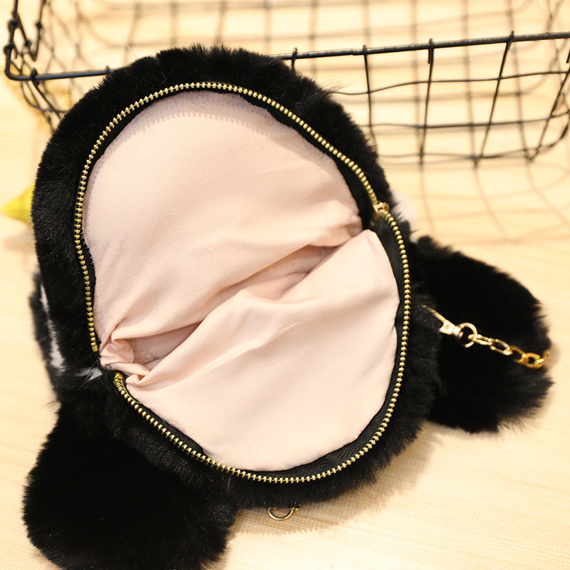 Kawaii Penguin Crossbody Bag Plush Toy Soft Stuffed Shoulder Bag Shoulder Satchel Bag Cosmetic Bag