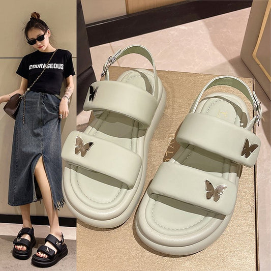 Women's Butterfly Fashion Muffin Thick Sole Sandals