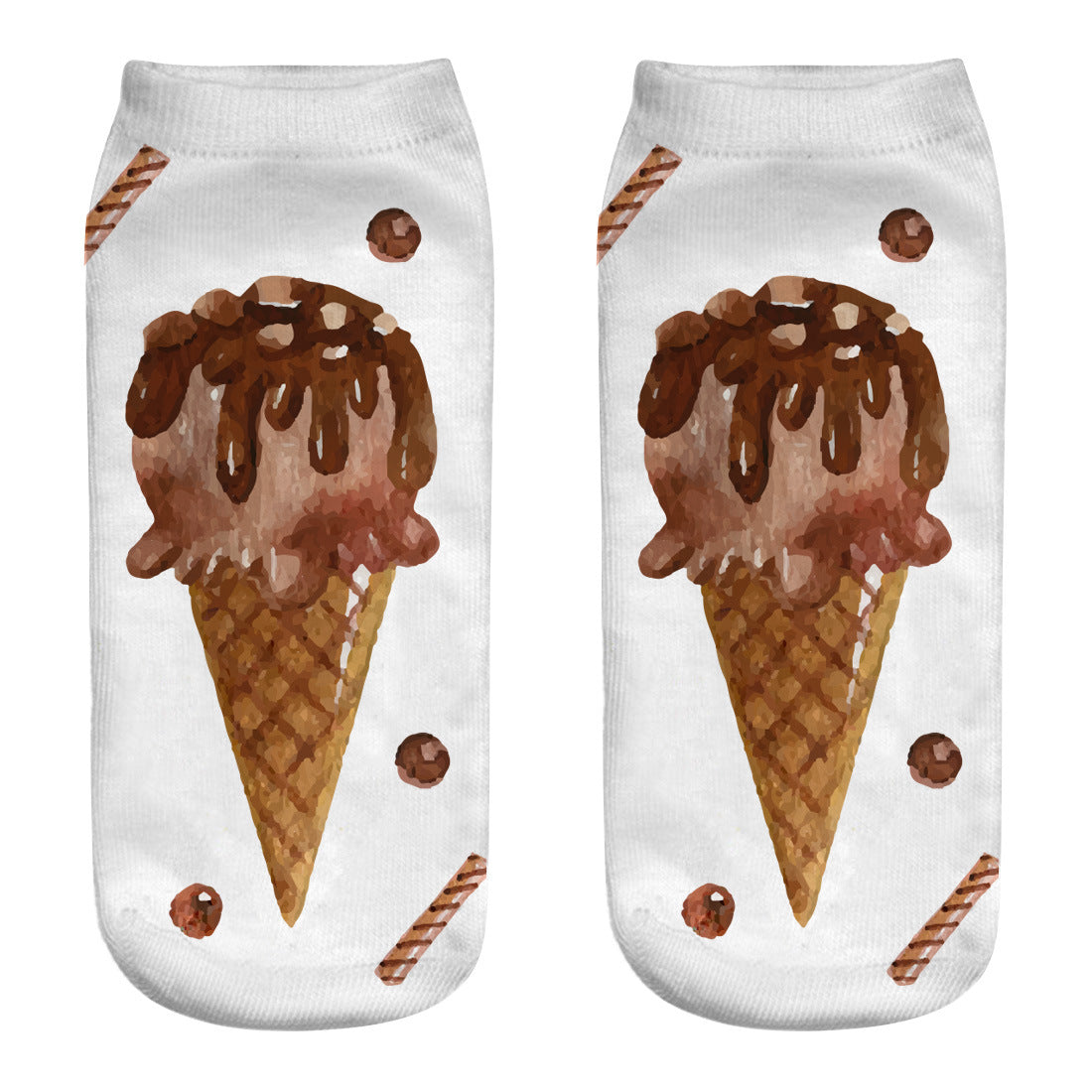 Hamburger fries series 3D printing socks