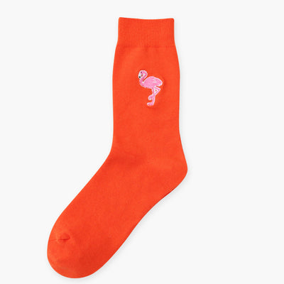 Vintage embroidered long cotton socks