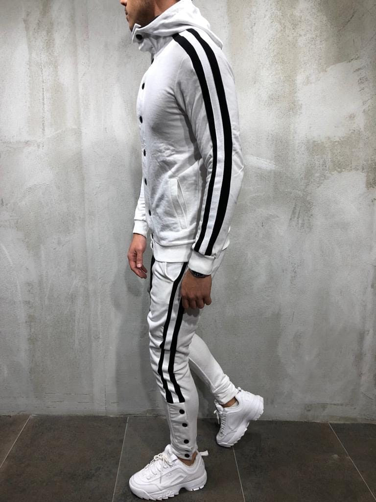 Hooded button cardigan men's sports