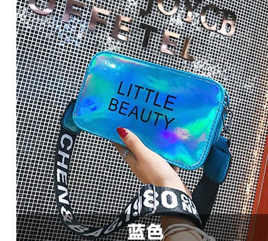 Letter wide shoulder belt laser small square bag
