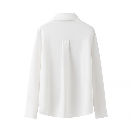 Women's Fashion Bow Decorated Long Sleeve Shirt