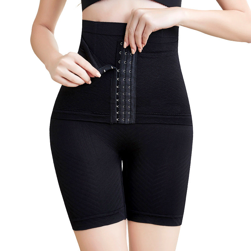 Sømløs højtaljet boxer med tre knaprækker