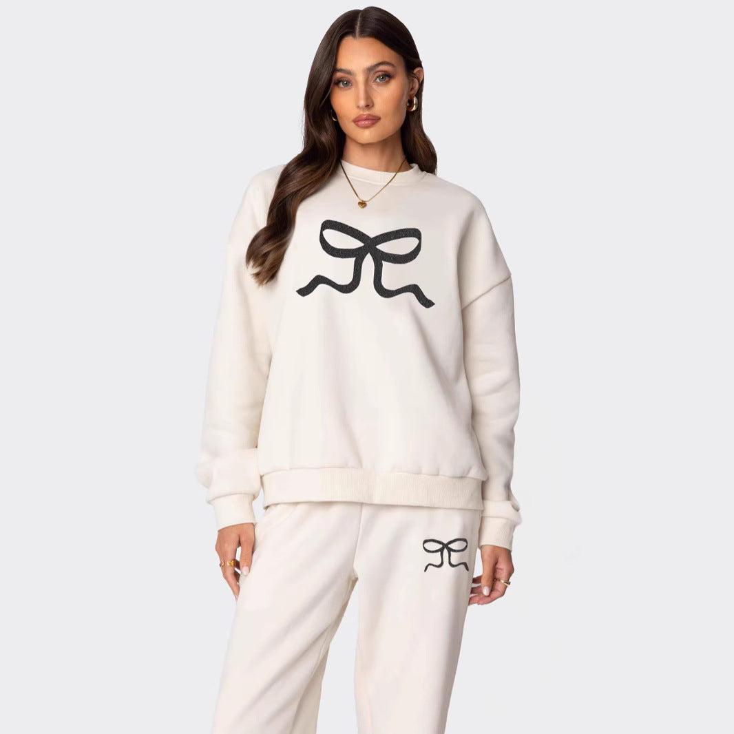 European And American Round Neck Long Sleeve Loose Thick Sweaters Women's Clothing