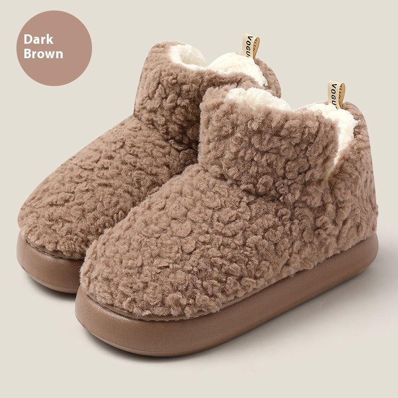 Fur Cotton Slippers Women's Thick Bottom Non-slip Cotton Shoes