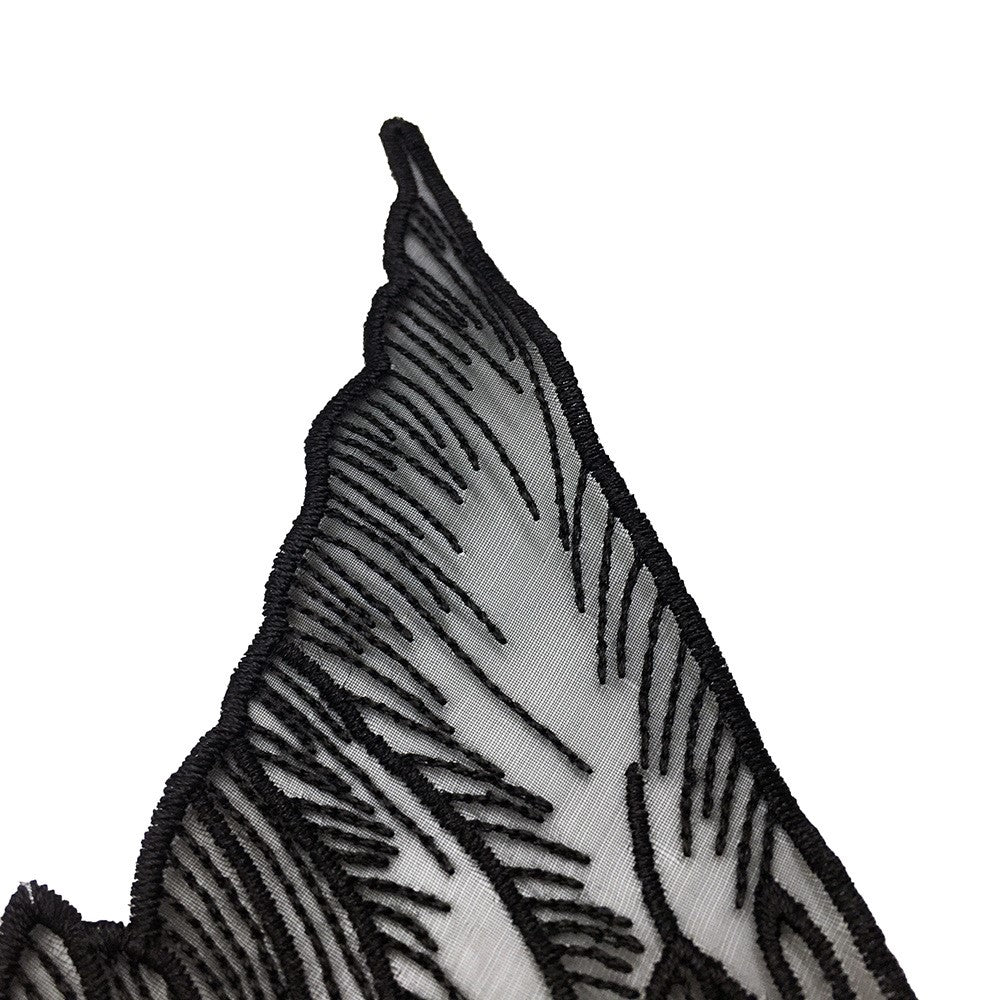 Black dress organza embroidery applique