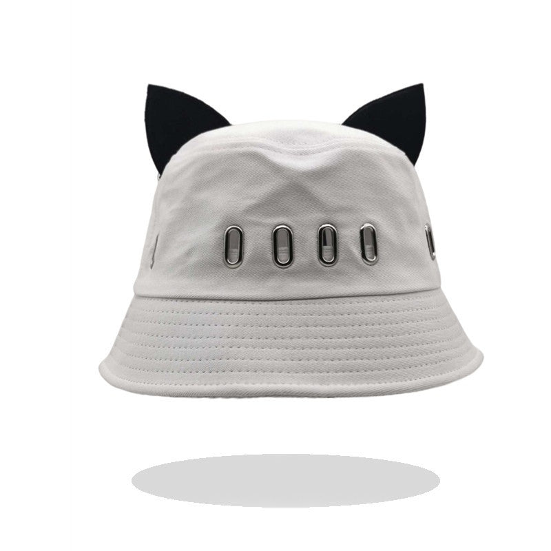 Cat Ears Girl Ribbon Bucket Hat