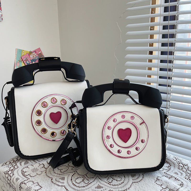 Gradient Color Funny Personality Telephone Crossbody Bag Female