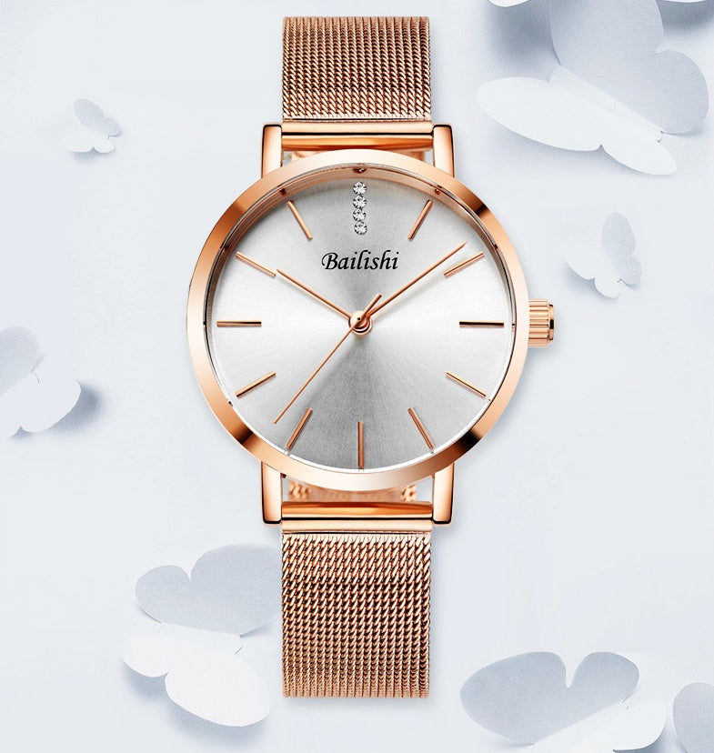 Mesh belt quartz watch