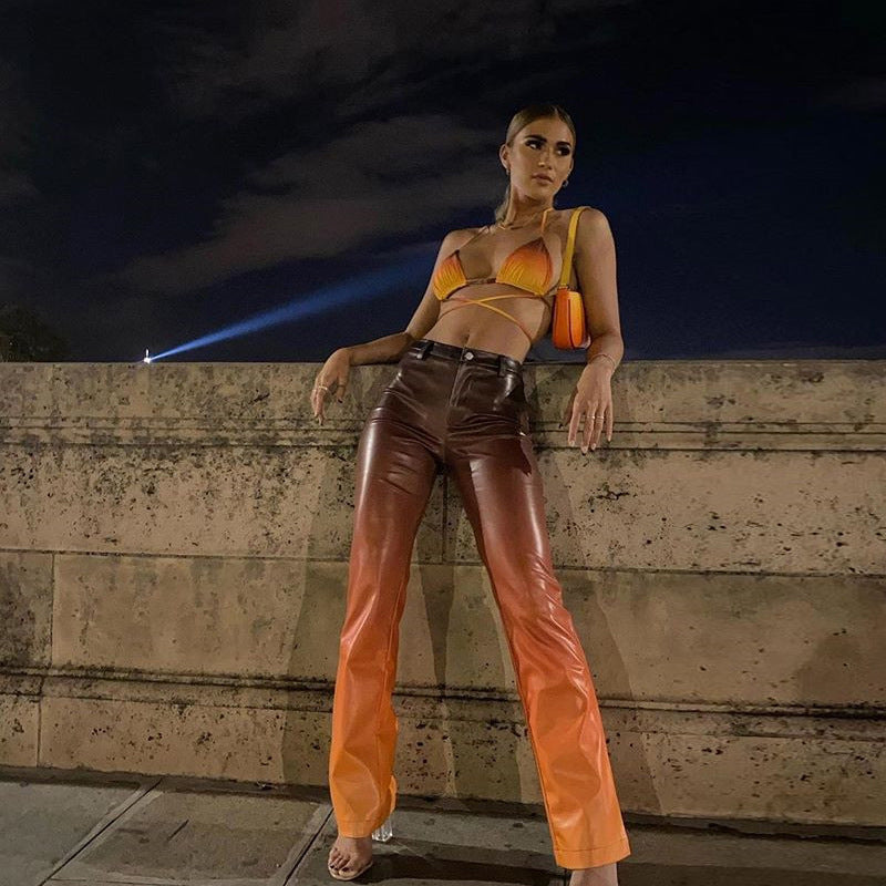 Slim Slimming Gradient Straight Street All-match Fashionable Casual Pants