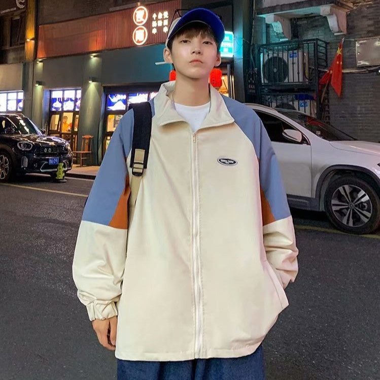 Men's Retro Hong Kong Style Color Matching Overalls