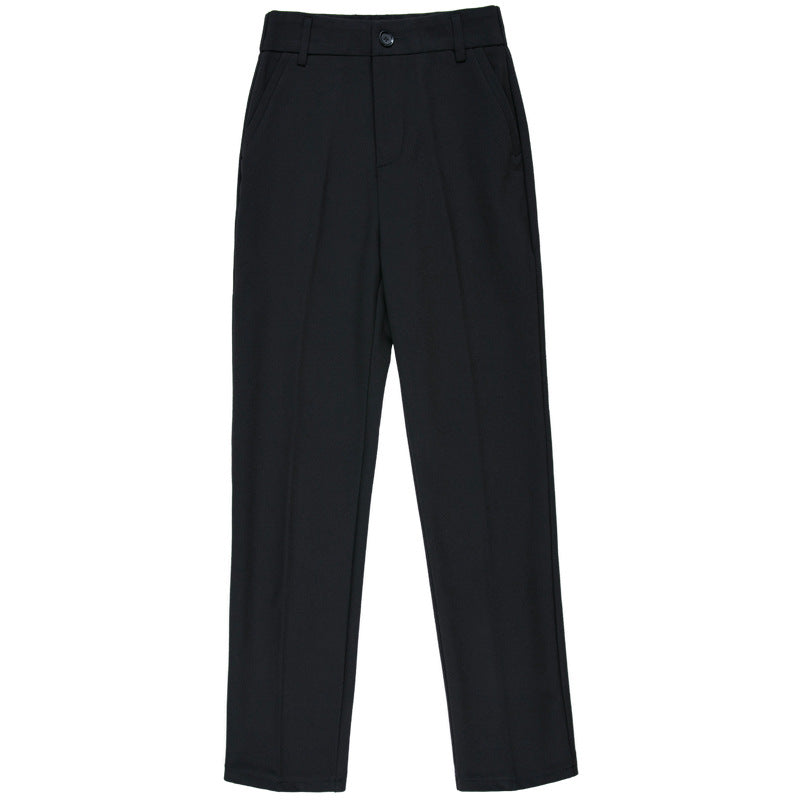Ladies Autumn New High Waisted Stretch Loose Straight Pants