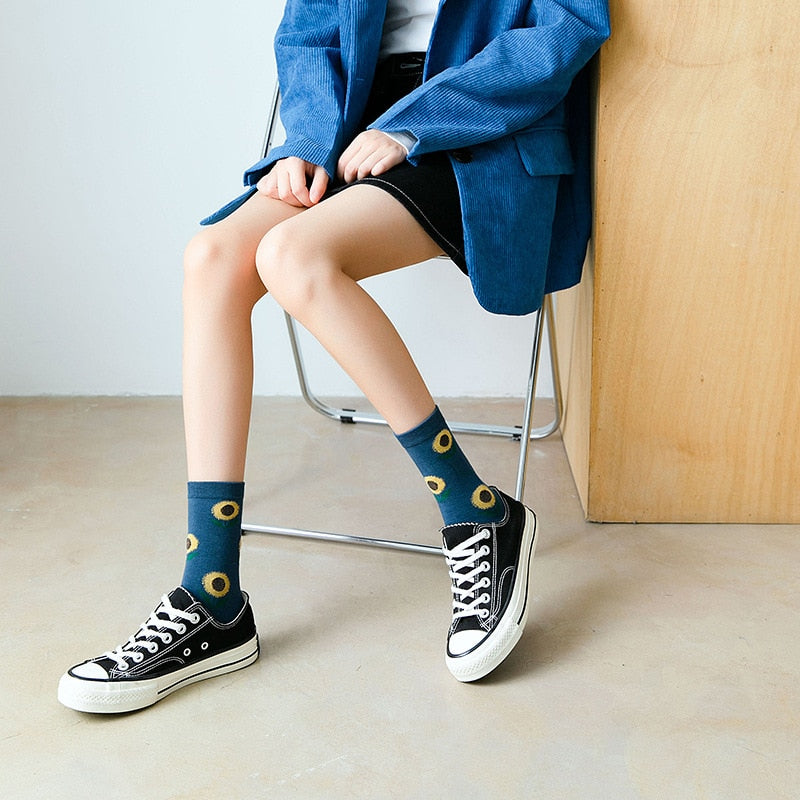 Single needle tube socks