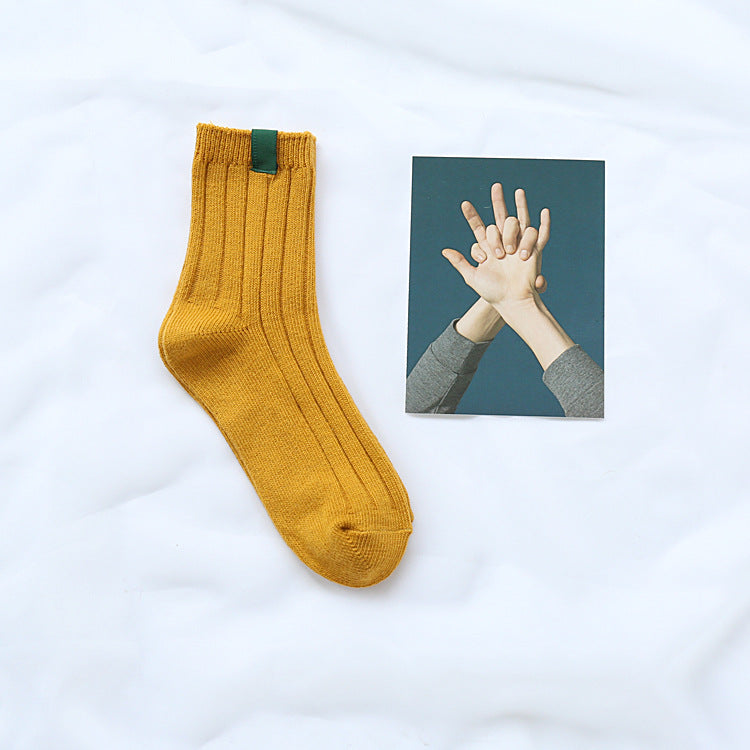 Thick cotton thread double needle pile pile socks